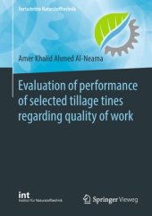 book Evaluation of performance of selected tillage tines regarding quality of work