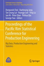 book Proceedings of the Pacific Rim Statistical Conference for Production Engineering