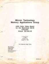 book Micron Technology Memory Applications Group. 8-Bit Color Video Board for the Macintosh SE/30 640x480 Xceed  SE/306-48