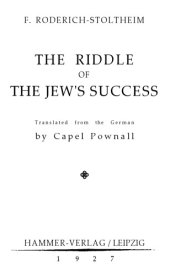 book The Riddle of the Jew’s Success