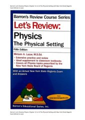 book Barron’s Let’s Review Physics Chapter 11 to 14 The Physical Setting with New York State Regents Exam Miriam A Lazar