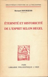 book Éternité et Historicité de l’Ésprit selon Hegel