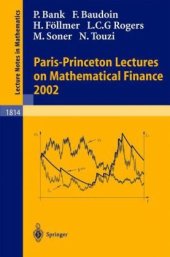 book Paris-Princeton Lectures on Mathematical Finance 2002