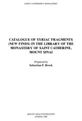 book Catalogue of Syriac Fragments (New Finds) in the Library of the Monastery of Saint Catherine, Mount Sinai