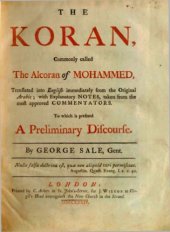 book Koran, commonly called the Alcoran of Mohammed