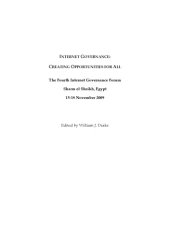 book Internet Governance_Creating Opportunities for All - The Fourth Internet Governance Forum Sharm el Sheikh, Egypt 15-18 November 2009