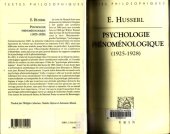 book Psychologie phénoménologique (1925-1928)