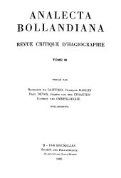 book Analecta Bollandiana. Revue critique d’hagiographie