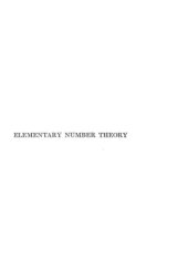 book Elementary Number Theory