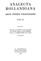 book Analecta Bollandiana. Revue critique d’hagiographie