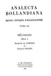 book Analecta Bollandiana. Revue critique d’hagiographie