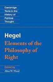 book Elements of the philosophy of right