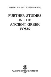 book Further Studies in the Ancient Greek Polis