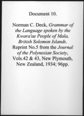 book Grammar of the Language spoken by the Kwaraʼae People of Mala, British Solomon Islands