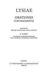 book Lysiae Orationes cum fragmentis