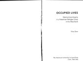 book Occupied Lives: Maintaining Integrity in a Palestinian Refugee Camp in the West Bank