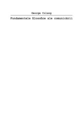 book Fundamentele filosofice ale comunicării