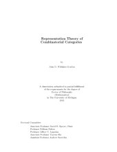 book Representation Theory of Combinatorial Categories