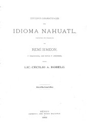 book Estudios gramaticales del idioma nahuatl