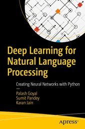 book Deep Learning for Natural Language Processing: Creating Neural Networks with Python