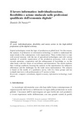 book Il lavoro informatico: individualizzazione, flessibilità e azione sindacale nelle professioni qualificate dell’economia digitale