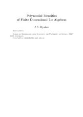 book Polynomial identities of finite dimensional Lie algebras