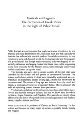 book Festivals and Legends: The Formation of Greek Cities in the Light of Public Ritual