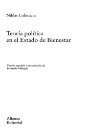 book Teoría política en el estado de bienestar