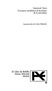 book Principios metafísicos de la ciencia de la naturaleza