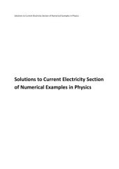 book N N Ghosh Current Electricity Solutions to Numerical Examples in Physics