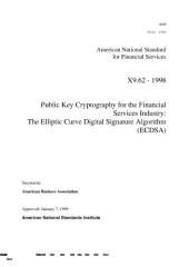 book ANSI X9.62 (1998) - The Elliptic Curve Digital Signature Algorithm (ECDSA)