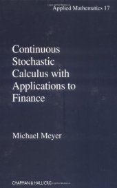 book Continuous Stochastic Calculus with Applications to Finance