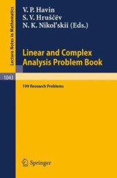 book Linear and Complex Analysis Problem Book: 199 Research Problems (Lecture Notes in Mathematics) (German and French Edition) (English, German and French Edition)