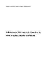 book N N Ghosh Electrostatics Solutions to Numerical Examples in Physics