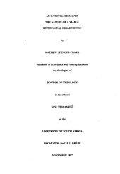 book An investigation into the nature of a viable pentecostal hermeneutic