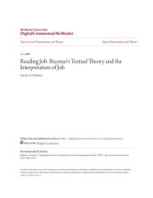 book Reading Job: Ricoeur’s Textual Theory and the Interpretation of Job