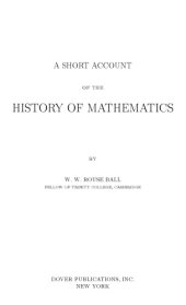 book A Short Account of the History of Mathematics