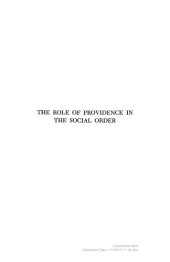 book The role of providence in the social order : an essay in intellectual history