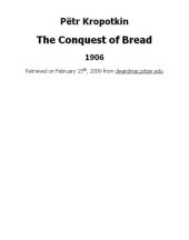 book The Conquest of Bread