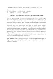 book Formal Geometry and Bordism Operations