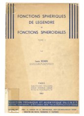 book Fonctions Sphériques de Legendre et Fonctions Sphéroidales