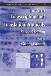 book In Vitro Transcription and Translation Protocols