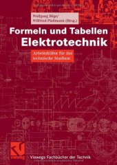 book Formeln und Tabellen Elektrotechnik