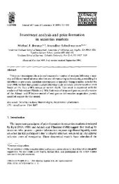 book Investment Analysis And Price Formation In Securities Markets