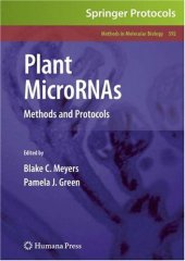 book Plant MicroRNAs: Methods and Protocols