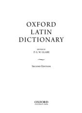 book Oxford Latin Dictionary