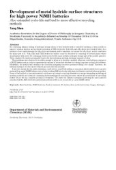 book Development of metal hydride surface structures for high power NiMH batteries  Also extended cycle-life and lead to more effective recycling methods