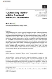 book (Un)troubling identity politics: A cultural materialist intervention