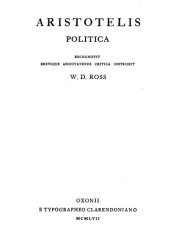 book Aristotelis Politica -  recognovit brevique adnotatione critica instruxit