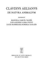 book Claudii Aeliani De natura animalium